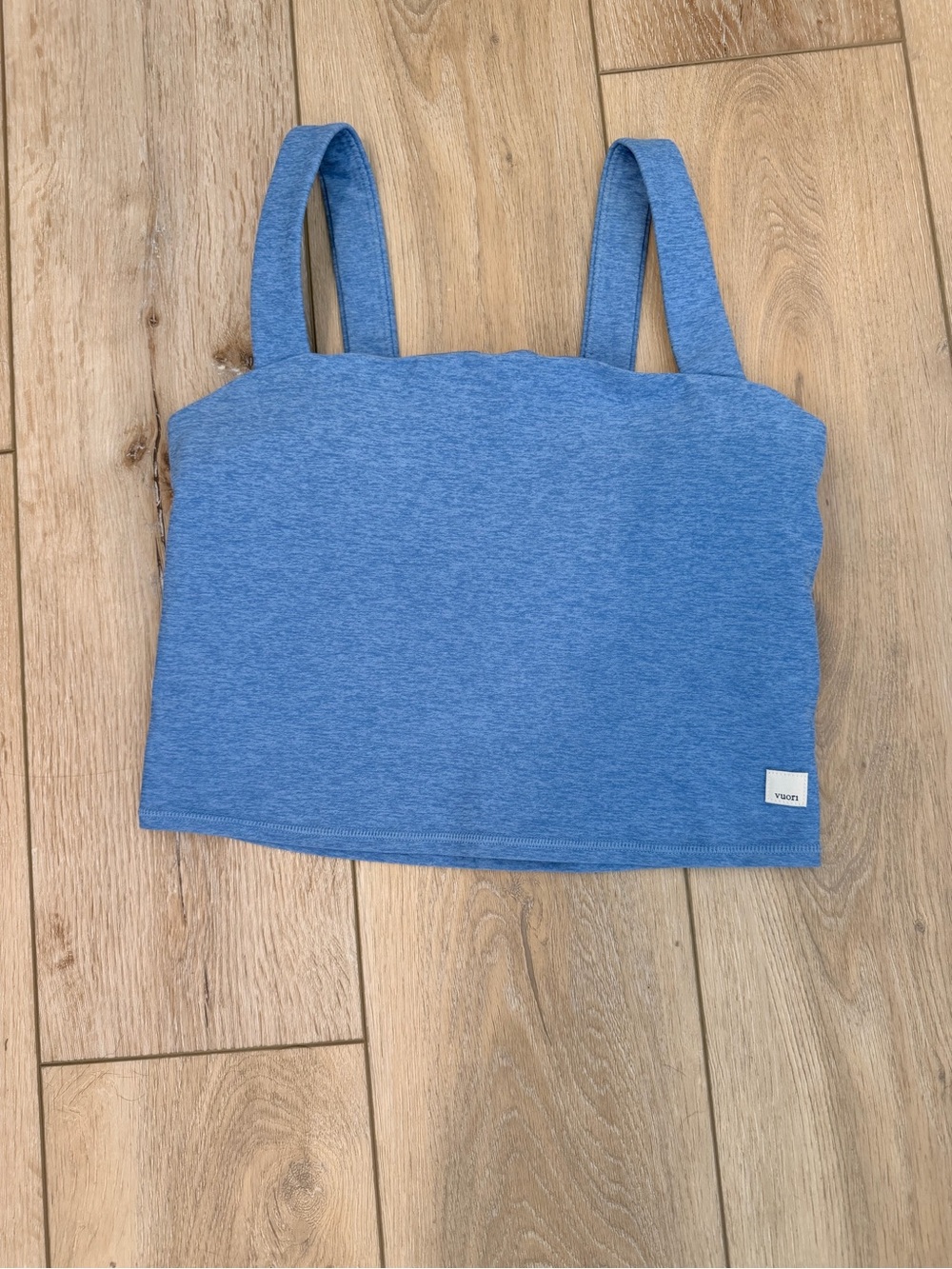 Vuori Blue Cropped Tank Built In Bra Athletic Top